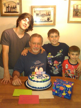60th birthday with 3 of my grandsons