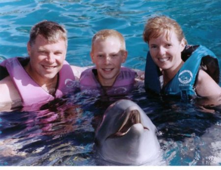 Swimming with the dolphins in the Bahamas