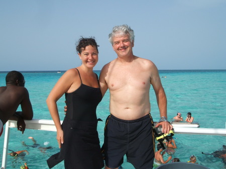 With daughter, Laura (32) off of Grand Cayman