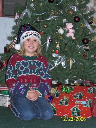 Aimee under the tree.