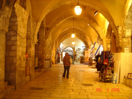 Shopping in the Jewish Quarter of Jerusalem.