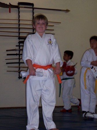 Keaton, 11 years old, the karate kid