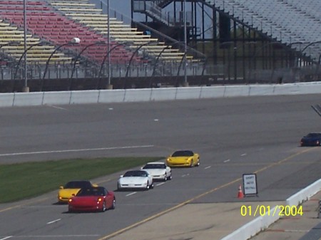 entering pits at MIS with Bay County vett club