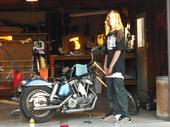 Timmy workin on the sportster