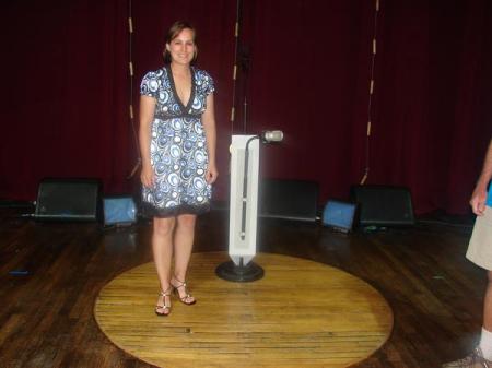 Standing in the famous circle on Opry Stage