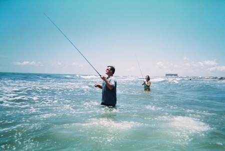 fishing in the sea