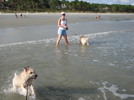 Tillie flying through the waves