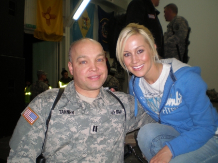 Dave with Kellie Pickler in Kosovo