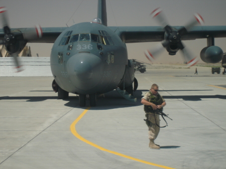 C130 landing at KAF