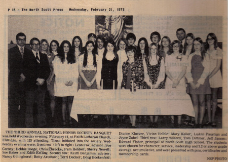 1973 National Honor Society Banquet