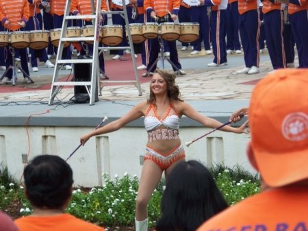 Tiffany twirling at Clemson's pep rally!