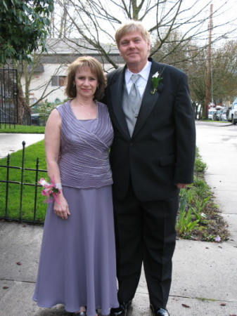 Donnas & hubby David on daughter's wedding day