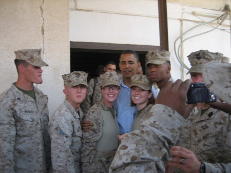 Our niece with Obama