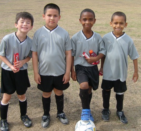 Jesse and members of his soccer team
