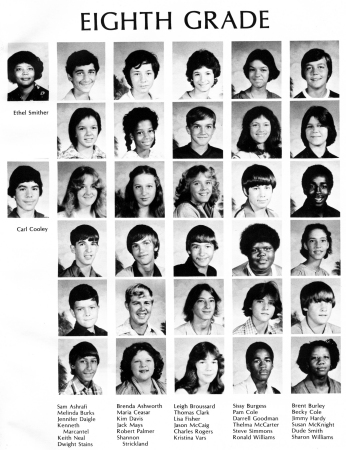 1980 Middle School Yearbook page 17