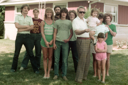 Dad, sis, cousins and me