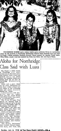 Aloha for Northridge Class Said with Luau
