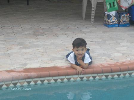 Justin at the pool