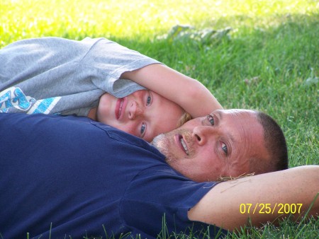 Me and my boy relaxing in the yard!