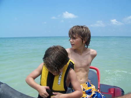 Andy and Austin enjoying the Ocean...