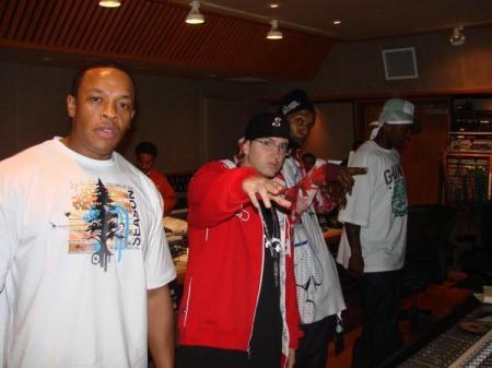 Marshall and Dre in the studio