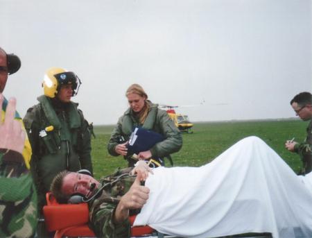 A bad jump on a windy day in the Netherlands.