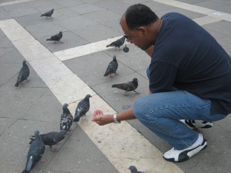 Feeding Pigeons in St. Mark's
