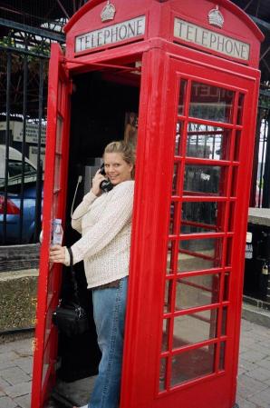 Jennifer in London phone booth