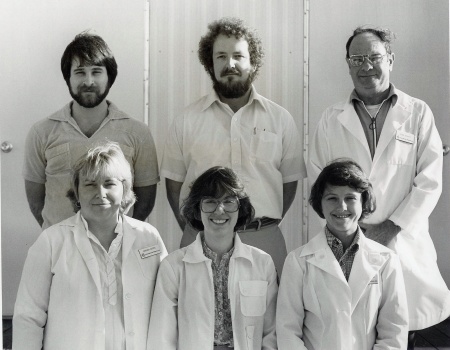 Peter Peek (Center) and his group of chemists