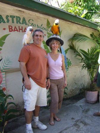 Collecting parrot droppings in the Bahamas.