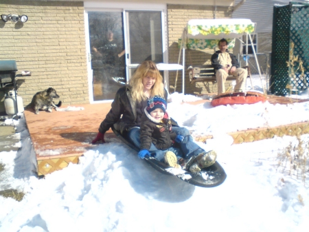 ME SLED RIDING WITH GRANDSON :)