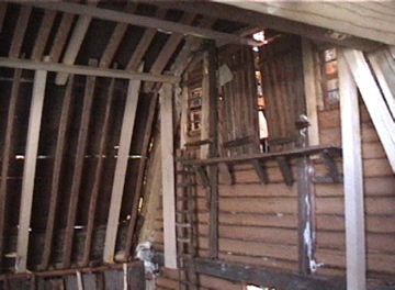 Interior loft, catwalk, wall ladder