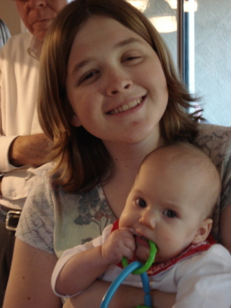 Katie holding her cousin, Addison Nov, 2007