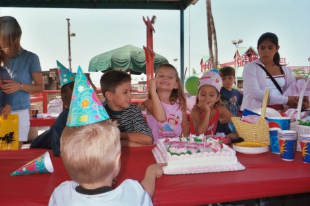 My goddaughter Kaylee (pink top)