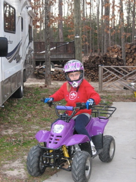 A surprise for Hannah, her very own ATV!!