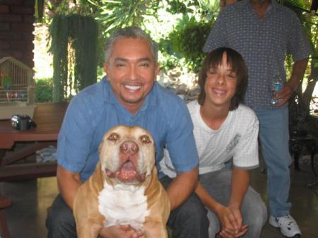 Our son Luke recently on the Dog Whisperer