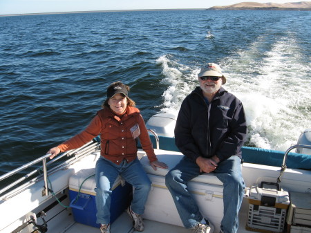 Dad and myself on boat