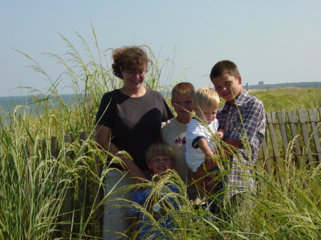 Michelle Andrew Bill and Jack on the dunes at