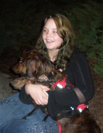 Alisa and her service dog "Lucky"