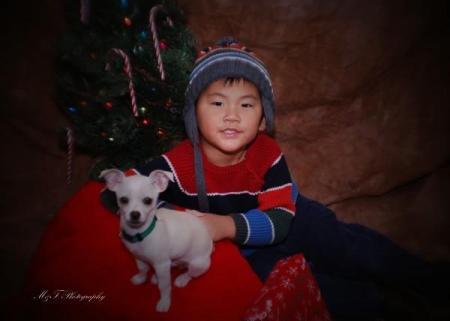 my grandson nate with pancho-x-mas2008