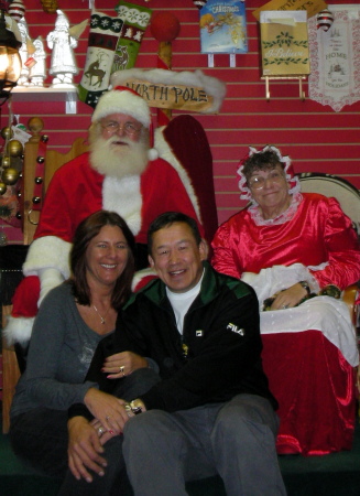 Bill and Sheri with Santa at North Pole Alaska