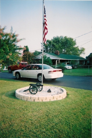 the cannon is made out of treated wood.