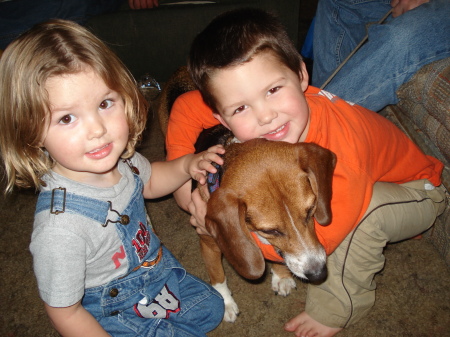 Adrianna & Aydan with our dog Roady