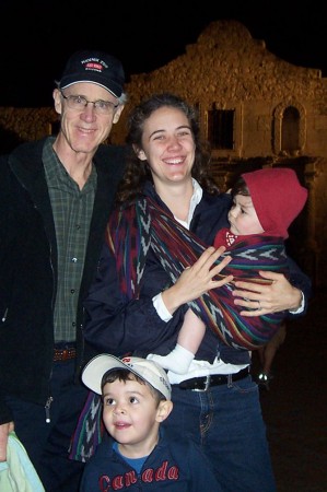 John, Suzanne, Elias and Isaac at the Alamo