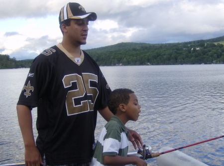 Jeremy Sr and Jeremy Jr fishing in Vermont