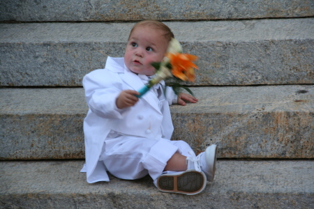 Baby Gavin on Parent's Wedding Day