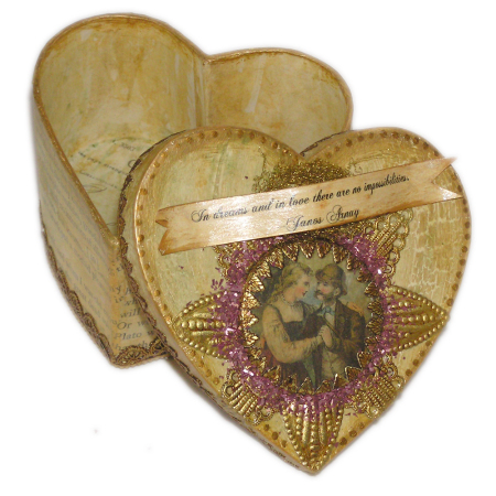 Vintage Heart-Shaped Keepsake Box