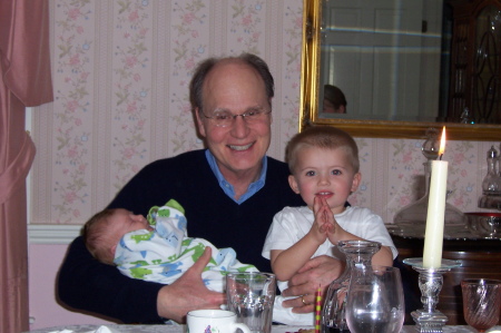 Geoff with the grandchildren