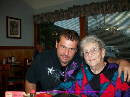 husband Carl with his  mom Pat in fall of 2009