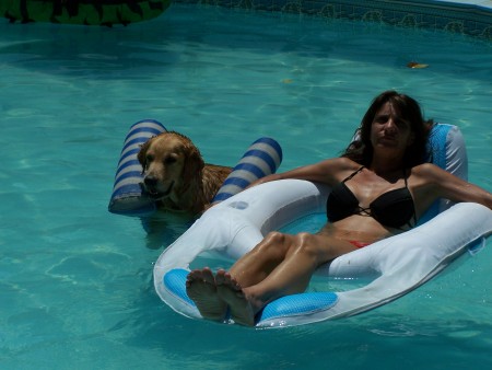 Me and the Pooch in the pool
